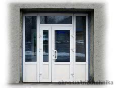 Металлопластиковая входная штульповая дверь из украинского профиля Open Teck De Lux (4 кам)2500х2500